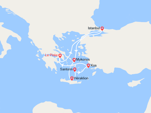 itinéraire croisière Méditerranée Orientale : Grèce, Turquie