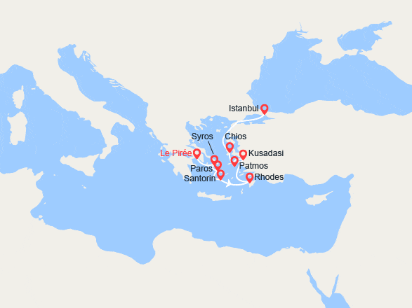 itinéraire croisière Méditerranée Orientale : Grèce, Turquie