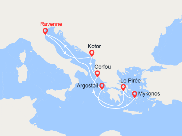 itinéraire croisière Iles grecques : Grèce et Monténégro