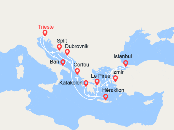 itinéraire croisière Iles grecques : Grèce et Turquie