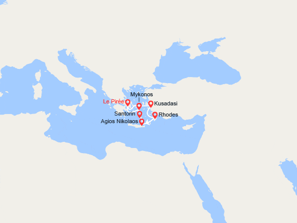 itin&eacute;raire croisi&egrave;re Méditerranée Orientale : Grèce Idyllique 