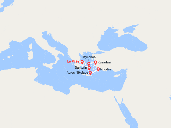 itin&eacute;raire croisi&egrave;re Méditerranée Orientale : Grèce Idyllique 