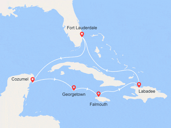 itinéraire croisière Caraïbes et Antilles : Haïti, Jamaïque, Iles Caïman et Mexique