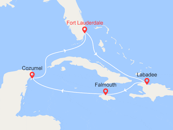 itinéraire croisière Caraïbes et Antilles : Haïti, Jamaïque, Mexique