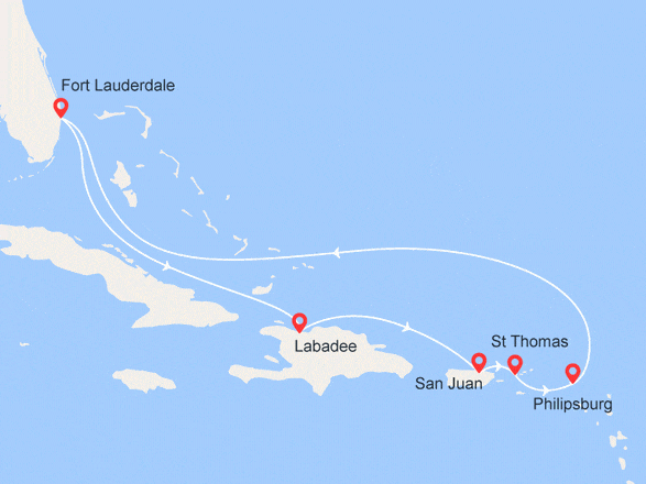 itinéraire croisière Caraïbes et Antilles : Haïti, Porto Rico, Iles Vierges et St-Martin