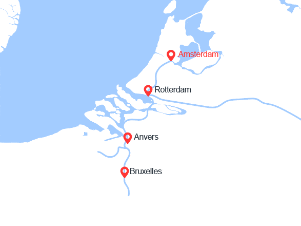itin&eacute;raire croisi&egrave;re Rhin et ses affluents : Hommage à Jacques Brel d'Amsterdam à Bruxelles  (ABR_50APP) 