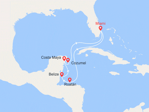itinéraire croisière Caraïbes et Antilles : Honduras, Belize, Mexique