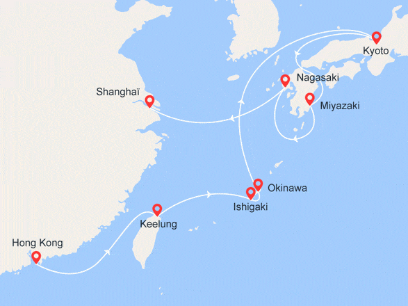 itinéraire croisière Asie : Hong Kong à Shanghaï: Chine, Taïwan, Japon