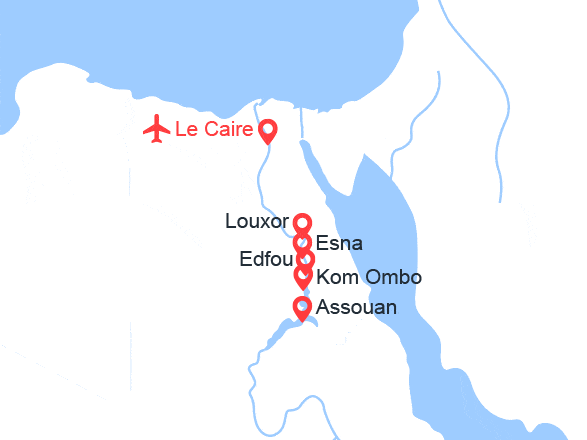 itin&eacute;raire croisi&egrave;re Nil : Horus : Caire 4*  et croisière 