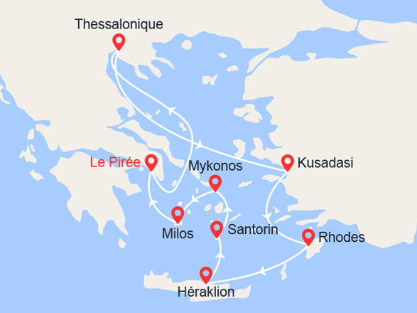 itinéraire croisière Iles grecques : Idyllique Mer Égée 