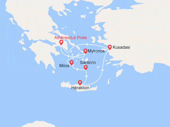 itinéraire croisière Iles grecques - Iles grecques : Idyllique mer Egée - 5 destinations - Le Pirée