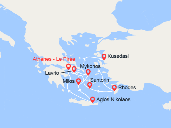 itinéraire croisière Iles grecques : Idyllique Mer Égée - Turquie, îles Grecques