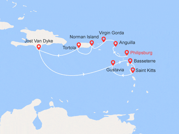 itinéraire croisière Caraïbes et Antilles : Îles aux trésors