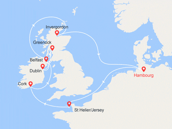 itinéraire croisière Europe du Nord : Iles Britanniques