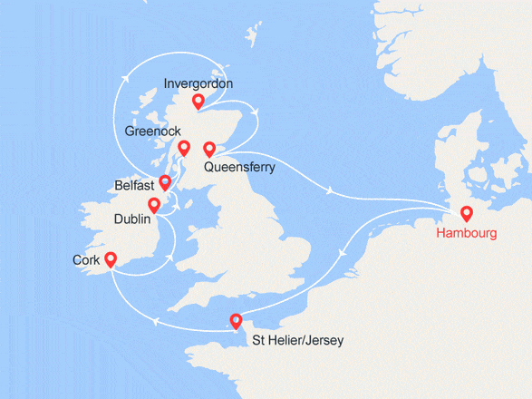 itinéraire croisière Europe du Nord : Iles Britanniques