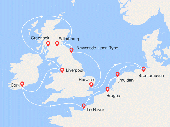 itinéraire croisière Europe du Nord : Iles Britanniques