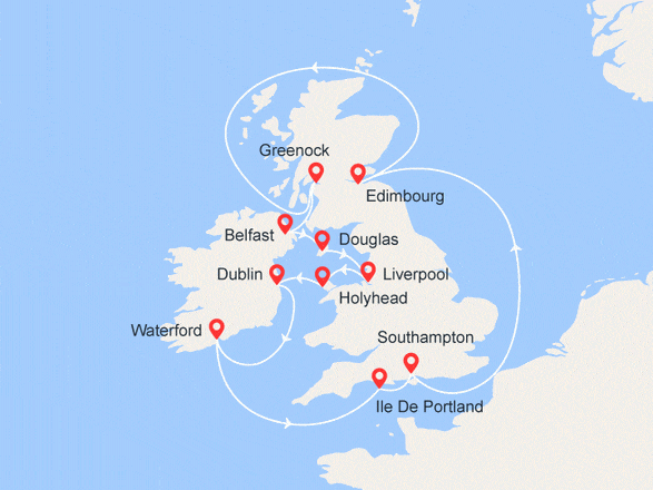 itinéraire croisière Îles Britanniques - Îles Britanniques : Iles Britanniques : Écosse, Irlande & Liverpool