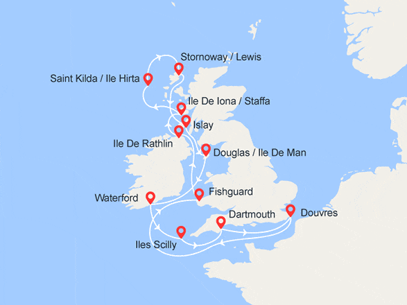 itinéraire croisière Iles Britanniques : Îles Britanniques - Trésors côtiers, panoramas et eaux cristallines