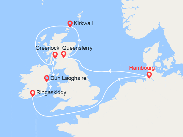 itinéraire croisière Iles Britanniques : Iles Britanniques: Édimbourg, Ecosse, Irlande