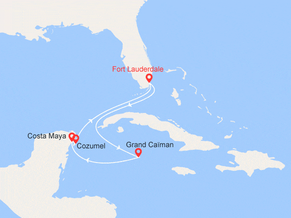 itinéraire croisière Caraïbes et Antilles : Îles Caïmans, Mexique