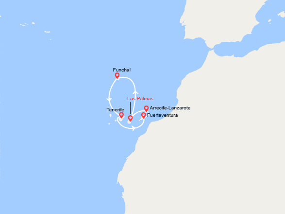 itin&eacute;raire croisi&egrave;re Méditerranée Occidentale : Iles Canaries 