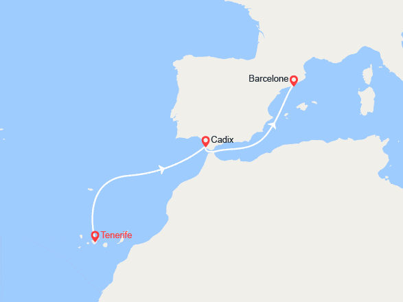itinéraire croisière Méditerranée Occidentale : Iles Canaries, Espagne