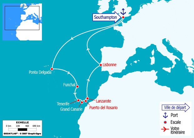 itinéraire croisière Canaries Madère - Canaries Madère : Iles Canaries et Açores