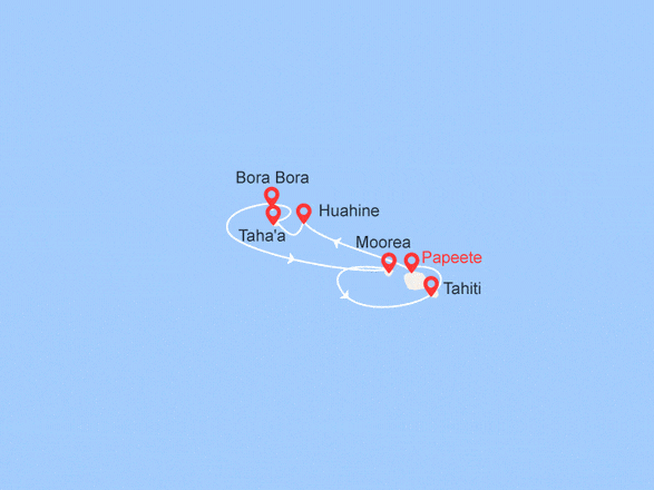itinéraire croisière Tahiti Polynésie - Tahiti Polynésie : Iles de la Société et Tahiti Iti - OFFRE SPÉCIALE