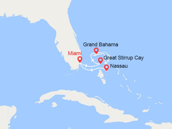 itinéraire croisière Caraïbes et Antilles : Iles des Bahamas