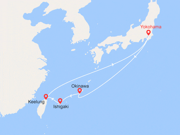 itinéraire croisière Asie : Iles du Sud : Japon & Taïwan