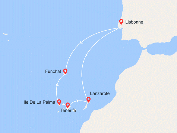 itinéraire croisière Canaries Madère - Canaries Madère : Iles Ensoleillées : Canaries et Madère