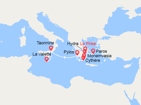itinéraire croisière Iles grecques : Îles et cités de Méditerranée