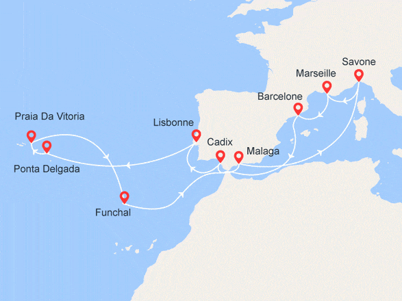 itinéraire croisière Canaries Madère - Canaries Madère : Iles et Terres du soleil : Espagne, Portugal, Açores, Madère