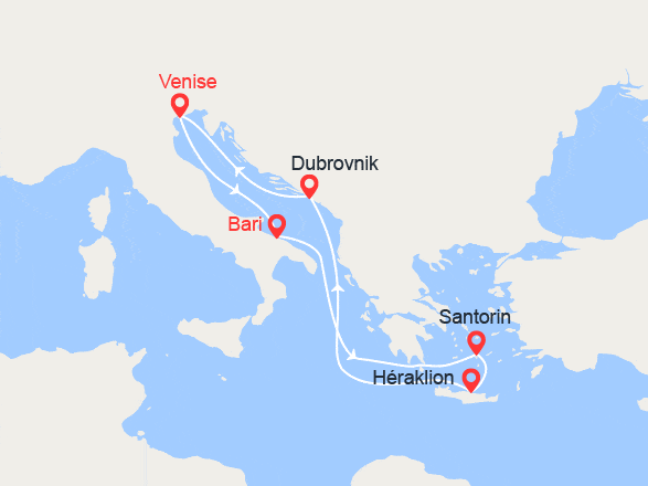 itinéraire croisière Iles grecques - Croatie/Adriatique : Iles Grecques