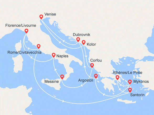 itinéraire croisière Iles grecques : Iles Grecques, Croatie, Montenégro