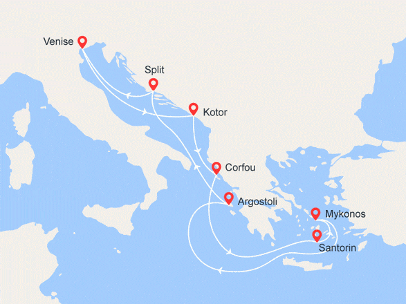 itinéraire croisière Iles grecques - Iles grecques : Iles Grecques, Croatie et Monténégro