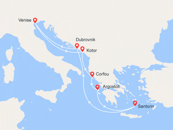itinéraire croisière Iles grecques - Iles grecques : Iles Grecques, Croatie et Monténégro