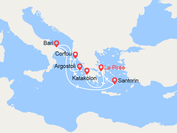 itinéraire croisière Méditerranée Orientale : Îles Grecques, Italie