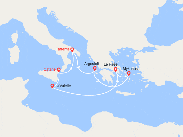 itinéraire croisière Méditerranée Orientale : Iles Grecques, Malte