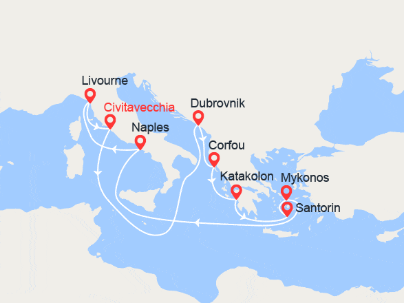 itinéraire croisière Iles grecques : Iles Grecques et Croatie