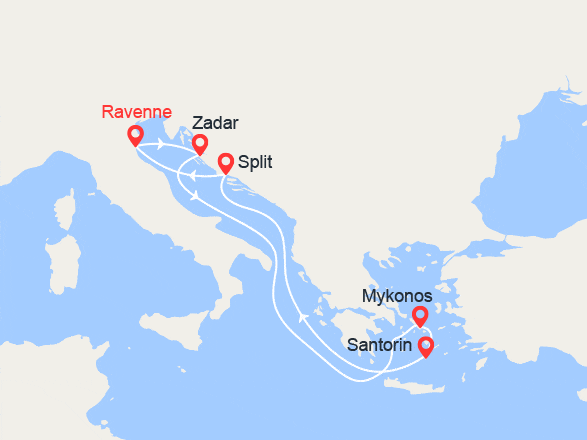 itinéraire croisière Iles grecques : Iles Grecques et Croatie