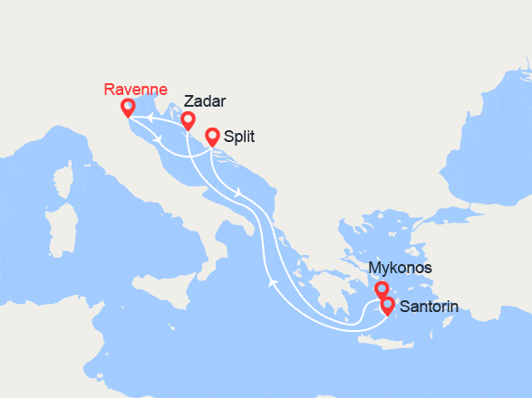 itinéraire croisière Iles grecques - Iles grecques : Iles Grecques et Croatie