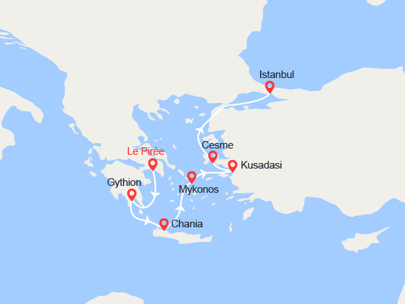itinéraire croisière Méditerranée Orientale : Iles grecques et Éphèse