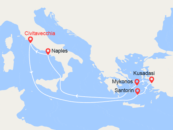 itinéraire croisière Méditerranée Orientale : Iles Grecques et Turquie
