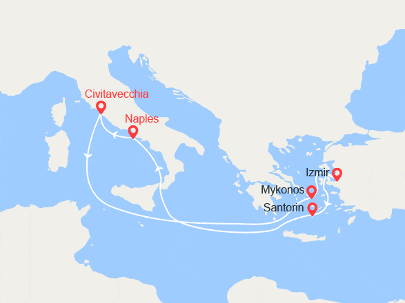 itinéraire croisière Méditerranée Orientale : Iles Grecques et Turquie