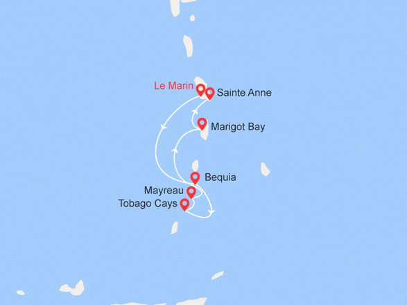 itinéraire croisière Caraïbes et Antilles : Iles Grenadines