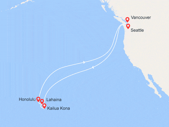 itinéraire croisière Pacifique : Iles Hawaï