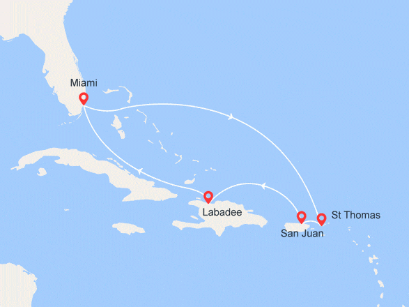 itinéraire croisière Caraïbes et Antilles : Iles Vierges, Porto Rico et Haïti