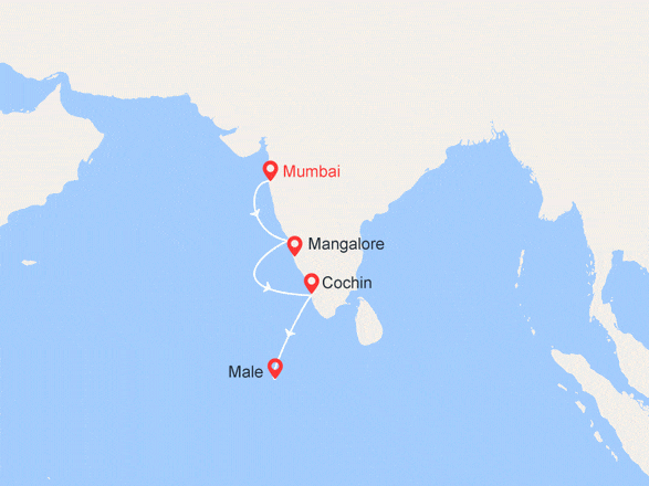 itinéraire croisière Océan Indien : Inde et Maldives