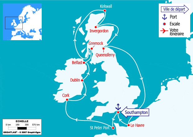 itinéraire croisière Europe du Nord : Irlande & Ecosse : villes mythiques et paysages enchanteurs